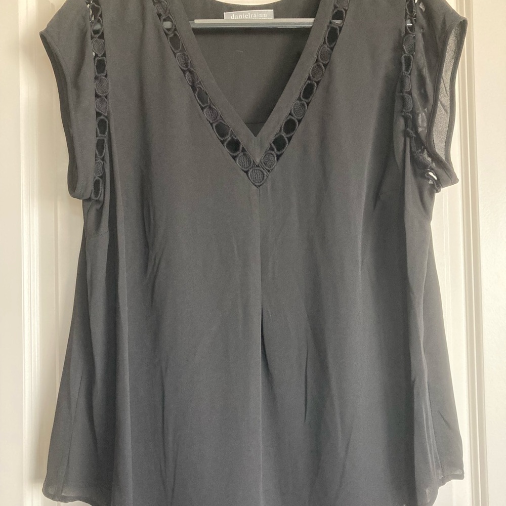 Black V neck blouse